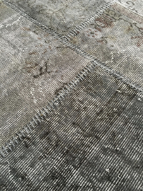 Vintage patchwork tapijt grijs Maat: 187 x 292