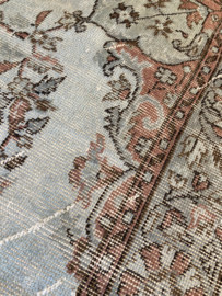 Vintage Blauw/ bruin vintage recoloured tapijt Maat: 184 x 299