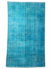 Vintage recoloured tapijt turquoise blauw Maat: 179 x 302