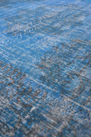 Vintage recoloured tapijt blauw Maat: 212 x 314