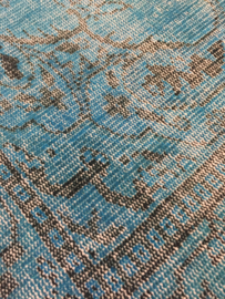 Vintage recoloured tapijt blauw Maat: 177X268