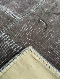 Vintage patchwork tapijt antracietgrijs Maat: 162 x 240