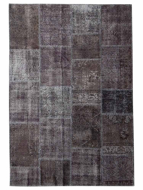 Vintage patchwork tapijt antracietgrijs Maat: 162 x 240