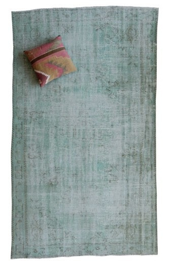 Vintage recoloured tapijt groen Maat: 164 x 278