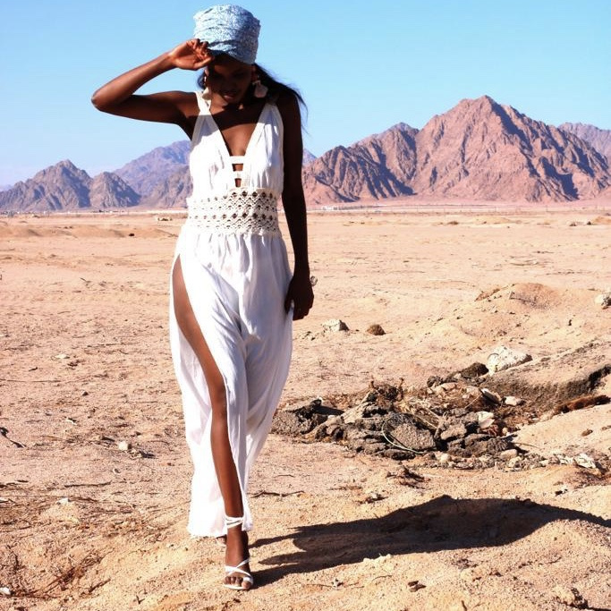 white goddess maxi dress