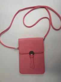 Telefoontasje roze - telefoonzakje met twee binnenzakken