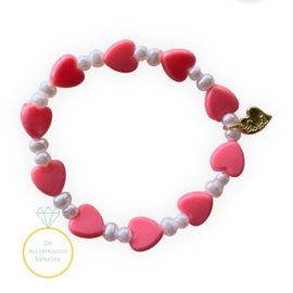 Armband hartjes Rose