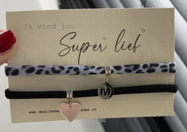 Panter armbandje met letter