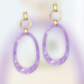 Oorbellen resin Paars
