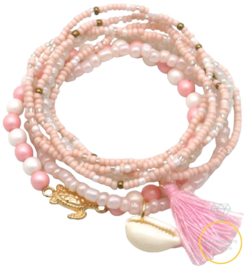 Armbandjes 6 delig Pink