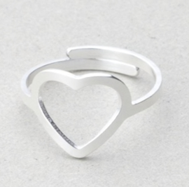 Verstelbare ring met hart.
