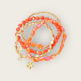 Armbandset koraal  4 delig