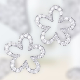 Oorsteker Bloem Zirconia