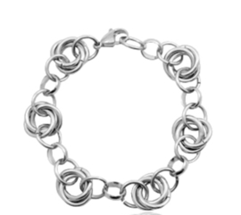 Stainless steel schakel armbanden Zilver (rvs)
