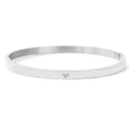 Roestvrij stalen (RVS) stainless steel armbanden met hart Zilver