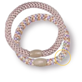 Elastiek | Armbandje  Beige Multi