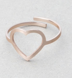 Verstelbare ring met hart.