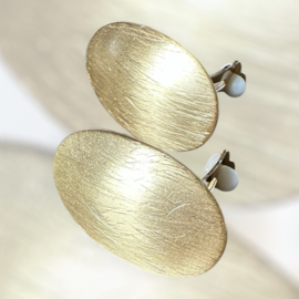Clip Oorbellen ovaal geborsteld goud