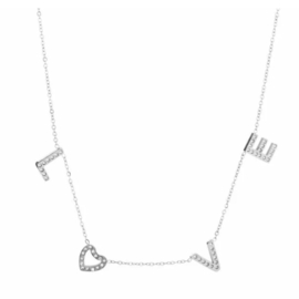 Ketting LOVE zilver (rvs)