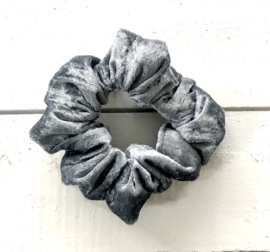 Scrunchie Velvet Zilver Grijs