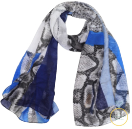 Sjaal met leopard print blauw