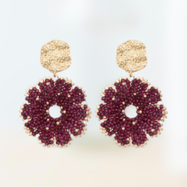 Oorbellen Bloem Rood