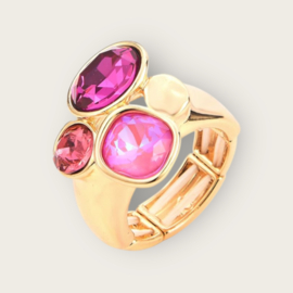 Ring met meerdere stenen Roze