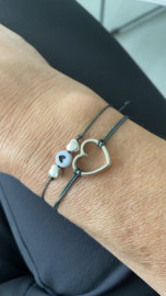 Armband zilver hart