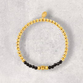 Kralenarmband vierkant hart Zwart