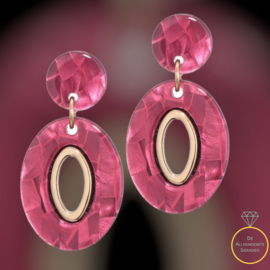 Oorbellen resin Roze