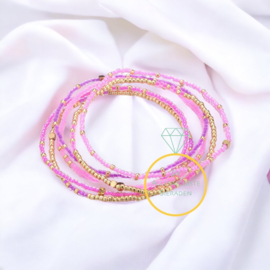 Armbandjes 6 delig Rose Multi