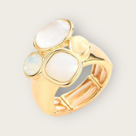 Ring met meerdere stenen Ecru