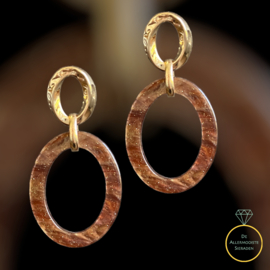 Oorbellen resin Bruin