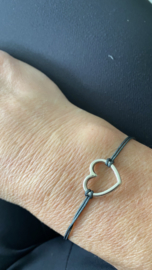 Armband zilver hart