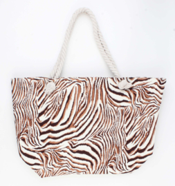 Strandtas Zebra Bruin