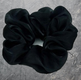 Scrunchie zwart glans