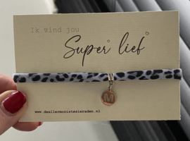Panter armbandje met letter
