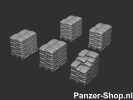 (TT) Scenery Set 2, 5 Loaded Europallets