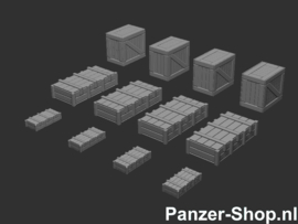 (N) Scenery Set 3, 12 Wooden Crates