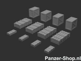 (TT) Scenery Set 3, 12 Wooden Crates