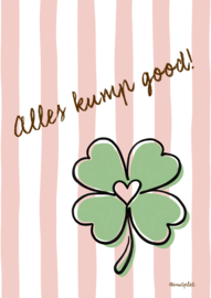 Alles kump good, houte poster A5
