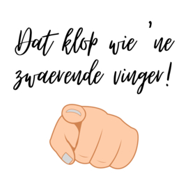 Dat klop wie 'ne zwaerende vinger!