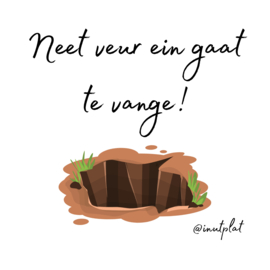 Neet veur ein gaat te vange!