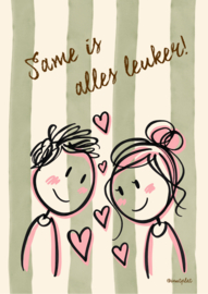 Same is alles leuker, houte poster A5 koppel