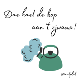 Dae haet de kop aan 't zjwame!