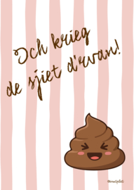 Ich krieg de sjiet d'rvan! Houte poster A5