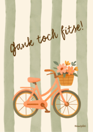 Gank toch fitse, houte poster A5