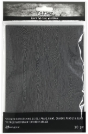 Distress Woodgrain Cardstock Black (SHK81135)