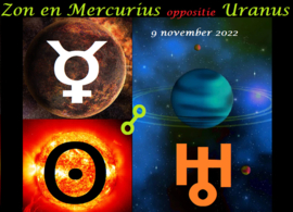 Zon en Mercurius oppositie Uranus - 9 november 2022