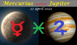 Mercurius sextiel Jupiter - 27 april 2022